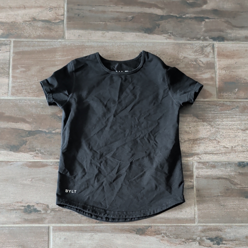 BYLT Basics Kids Black Short Sleeve Crew Tee